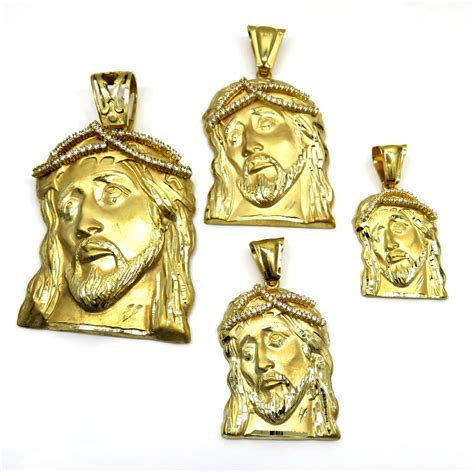 jesus pendant gold chain|14k solid gold jesus pendant.